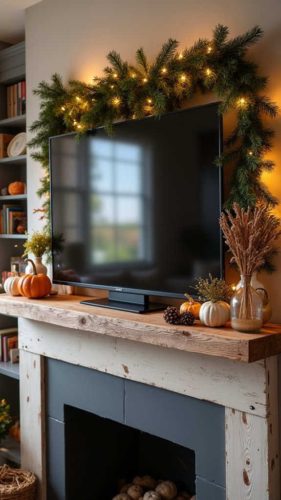 seasonal mantel decor accents