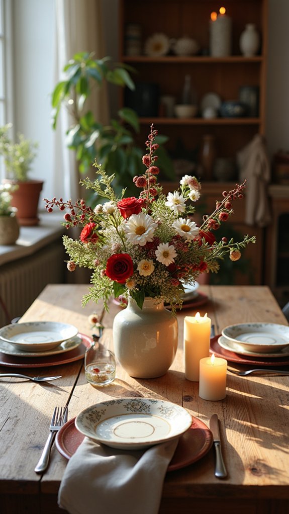 seasonal wildflower table centerpiece