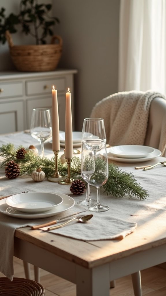 serene minimalist christmas dining