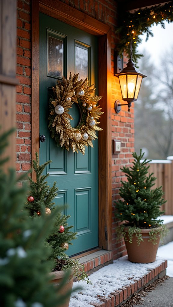 shimmering festive doorway decoration