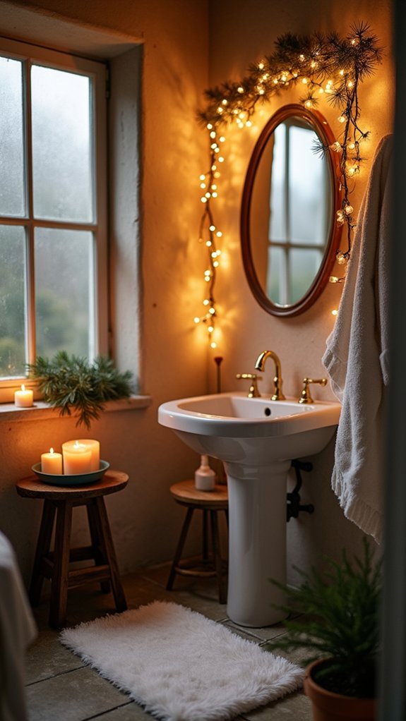 shimmering holiday bathroom accents