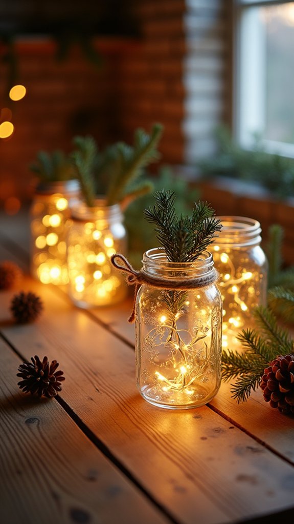 shimmering holiday jar decor