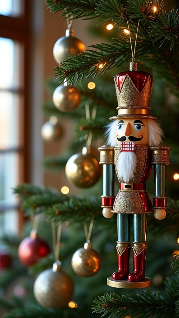shimmering metallic nutcracker ornaments