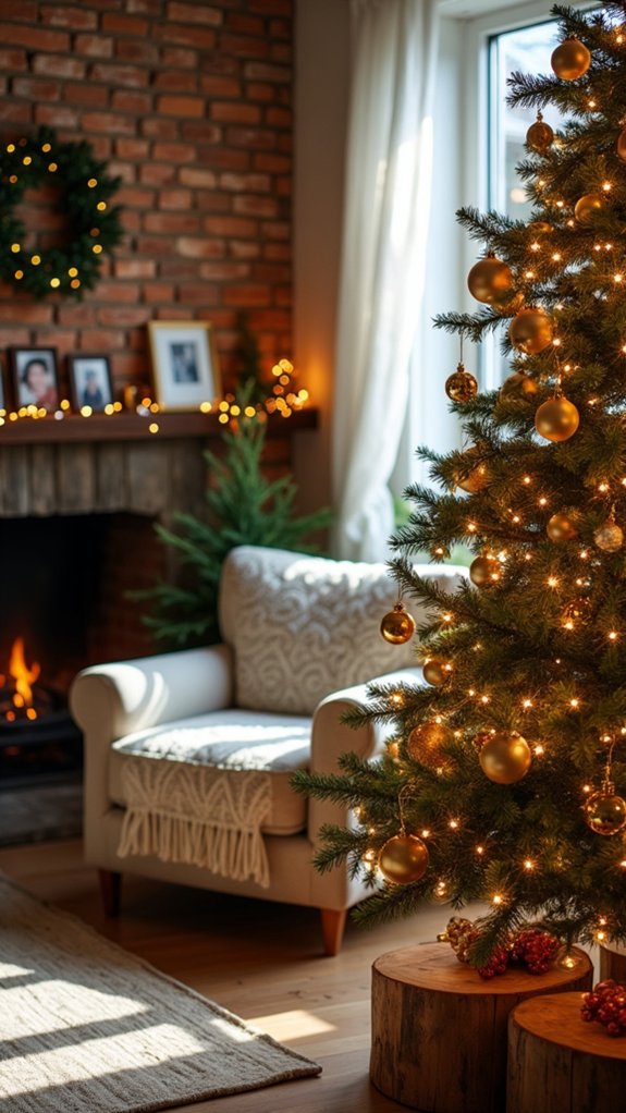 shiny gold festive baubles