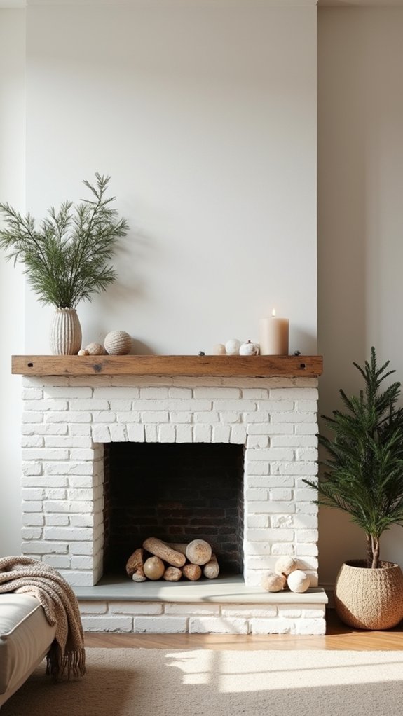 sleek minimalist fireplace decor