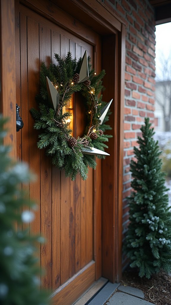 sleek modern geometric wreaths