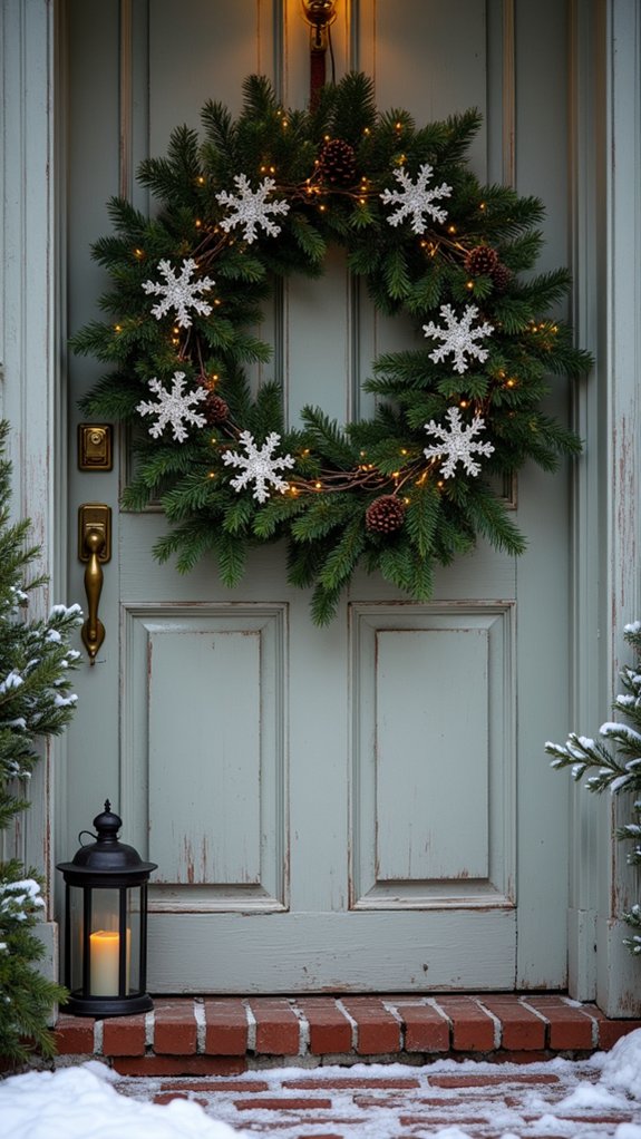 snowflake wreath winter elegance