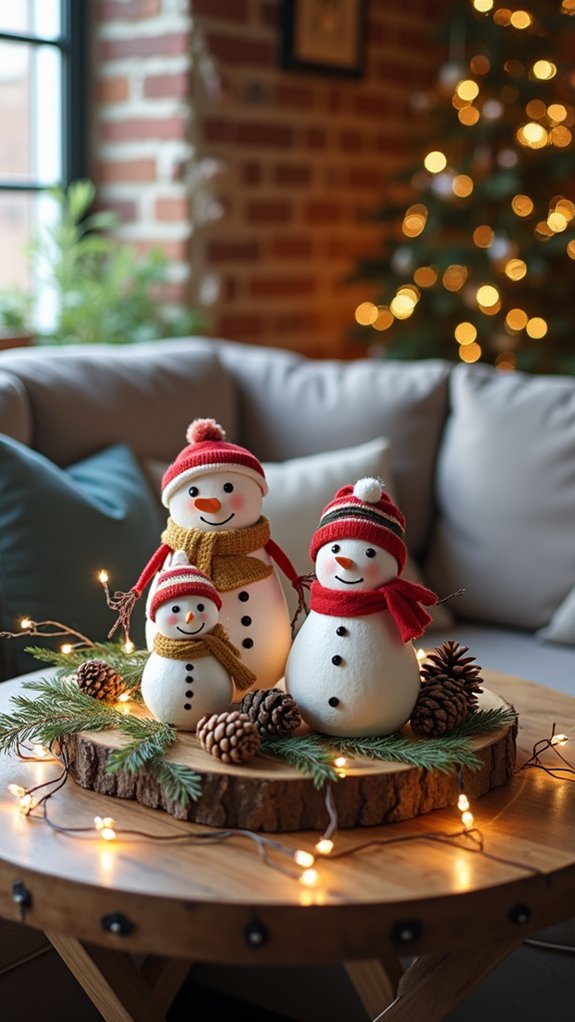snowman themed holiday decorations