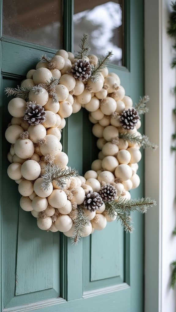 snowy white pinecone wreath