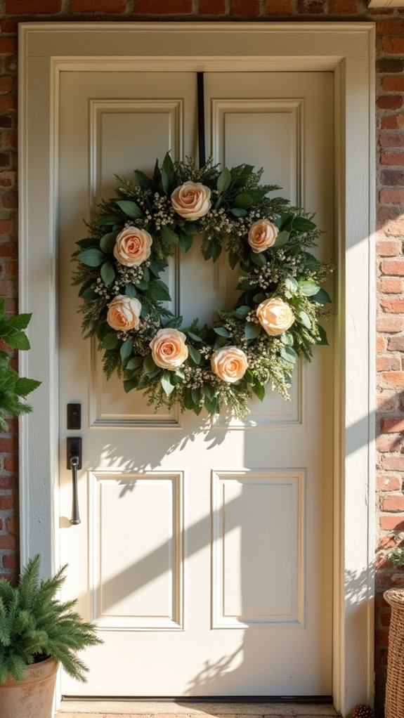 soft peach cream wreath