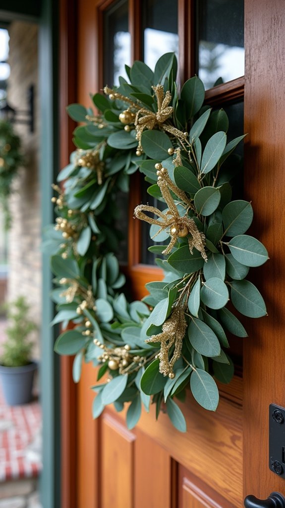 sophisticated eucalyptus gold wreath