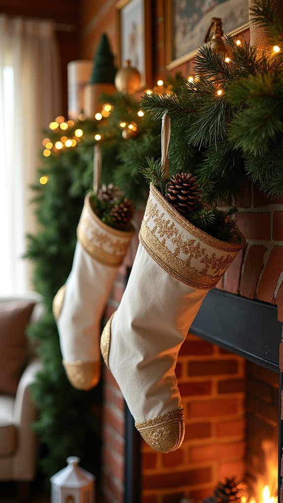 sophisticated gold trimmed stockings