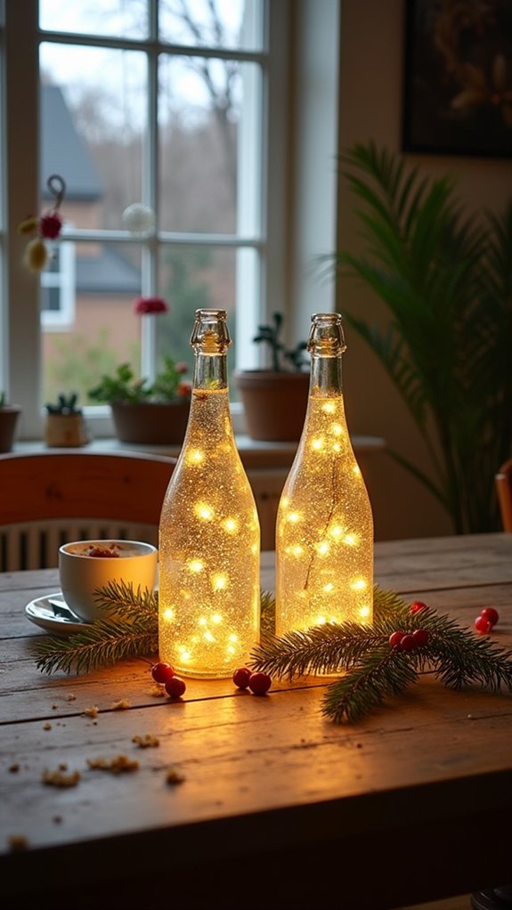 sparkling champagne bottle decor