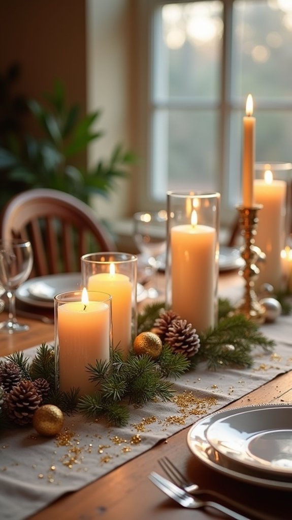 sparkling festive table accents