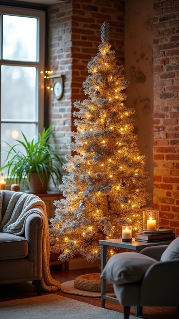 sparkling festive tinsel trees