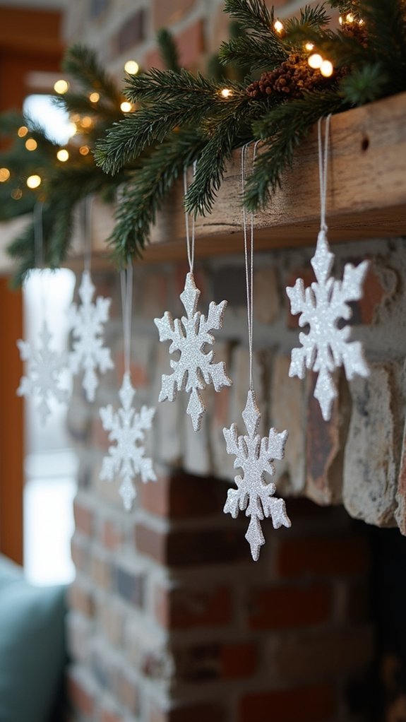 sparkling three dimensional snowflakes