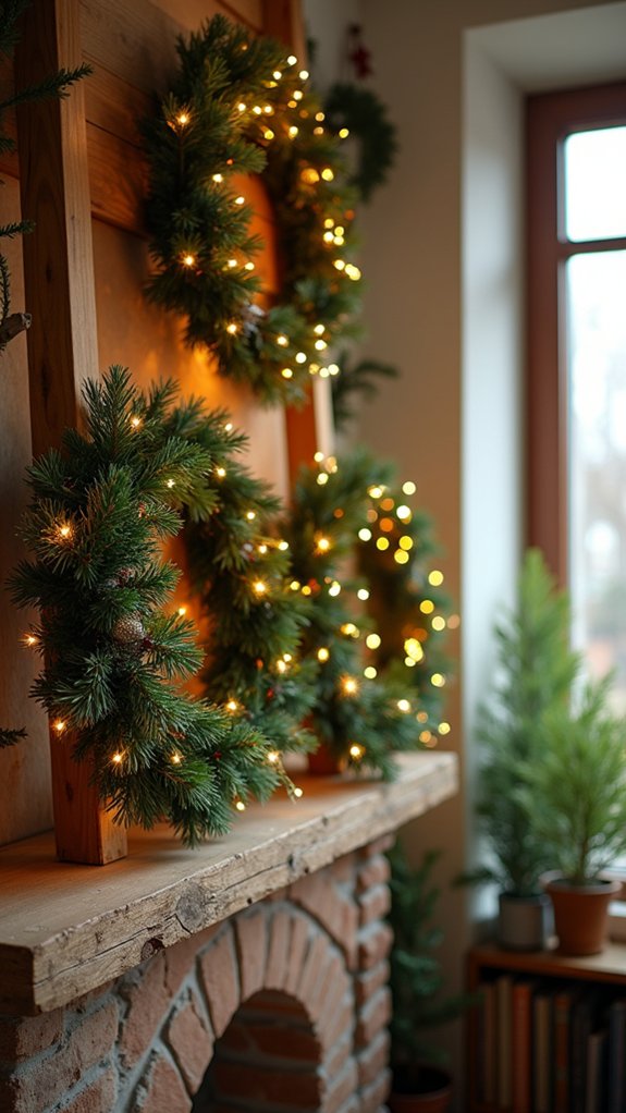 sparkling wreaths with lights