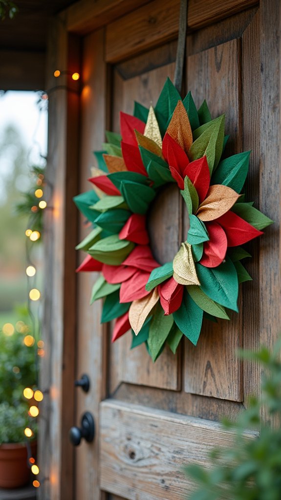 stylish geometric paper wreath