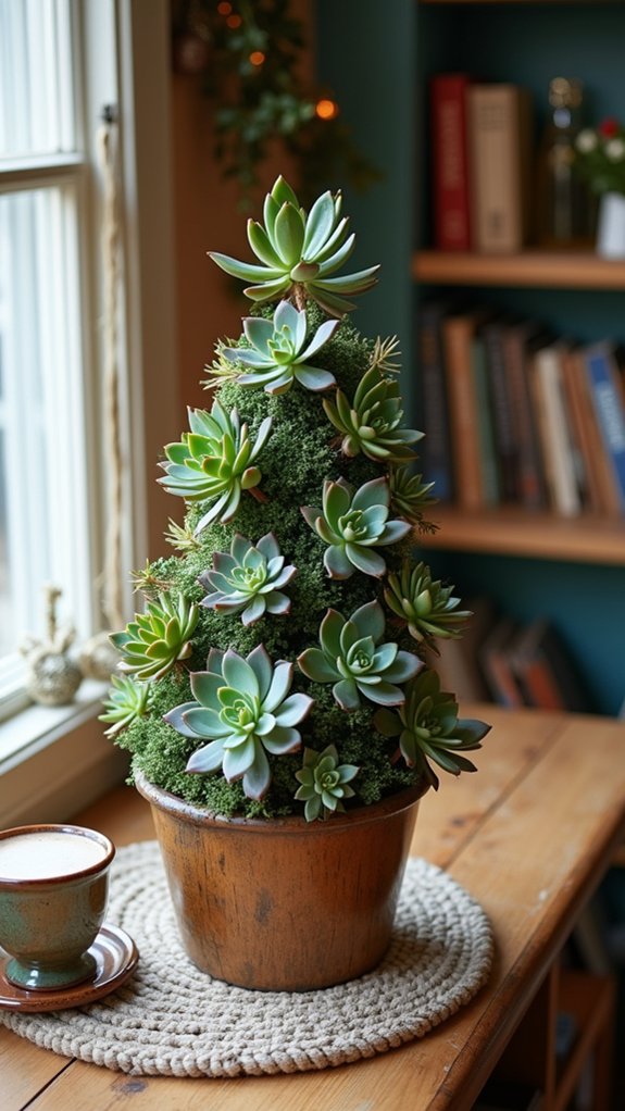 succulent holiday decor centerpiece