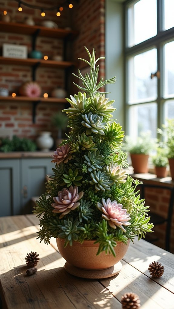 succulent holiday tree arrangement