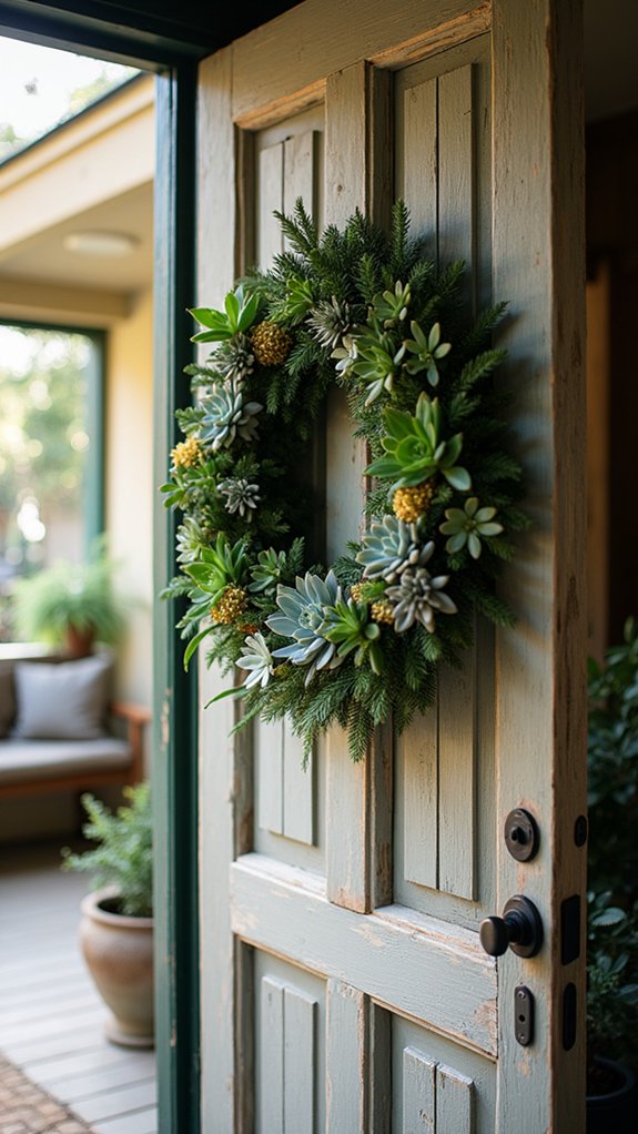 succulent holiday wreath decoration
