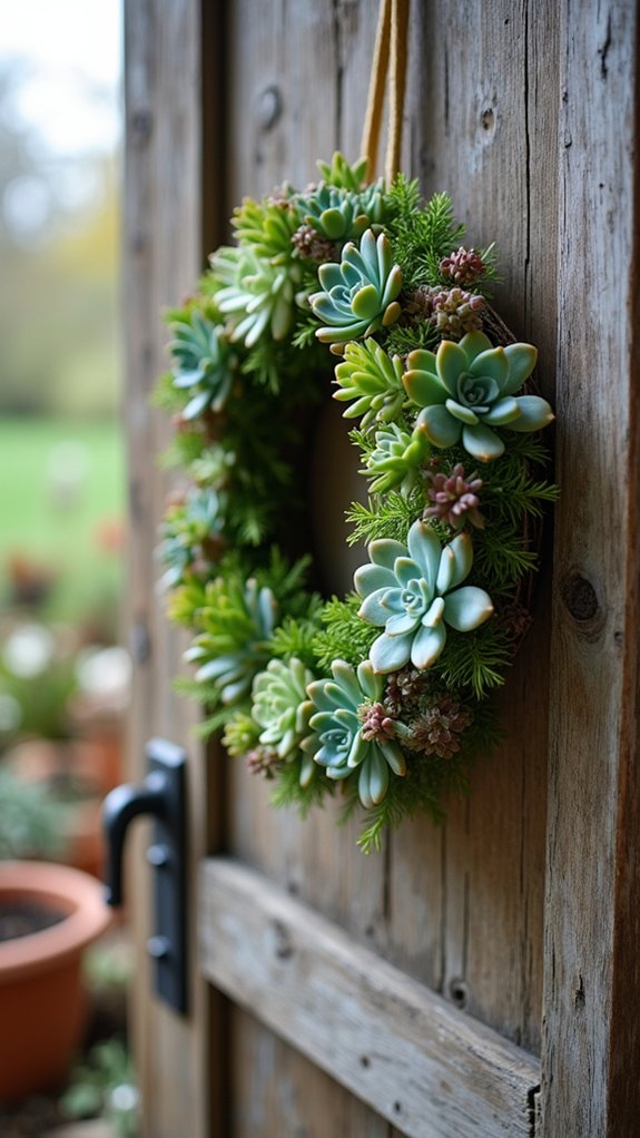 succulent mini wreath creation