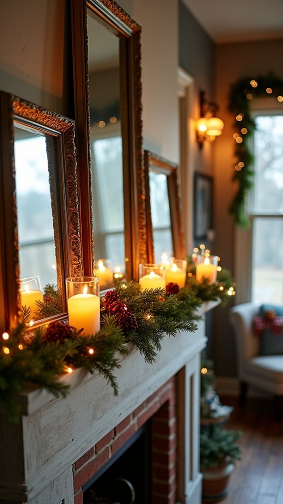 symmetrical mirror holiday decor