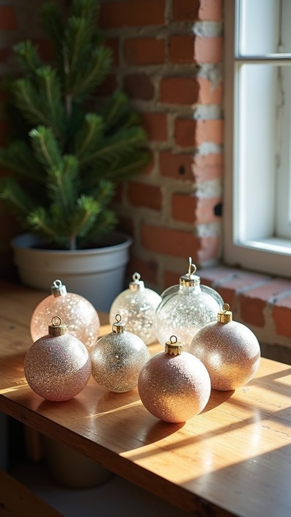 textured glass holiday ornaments