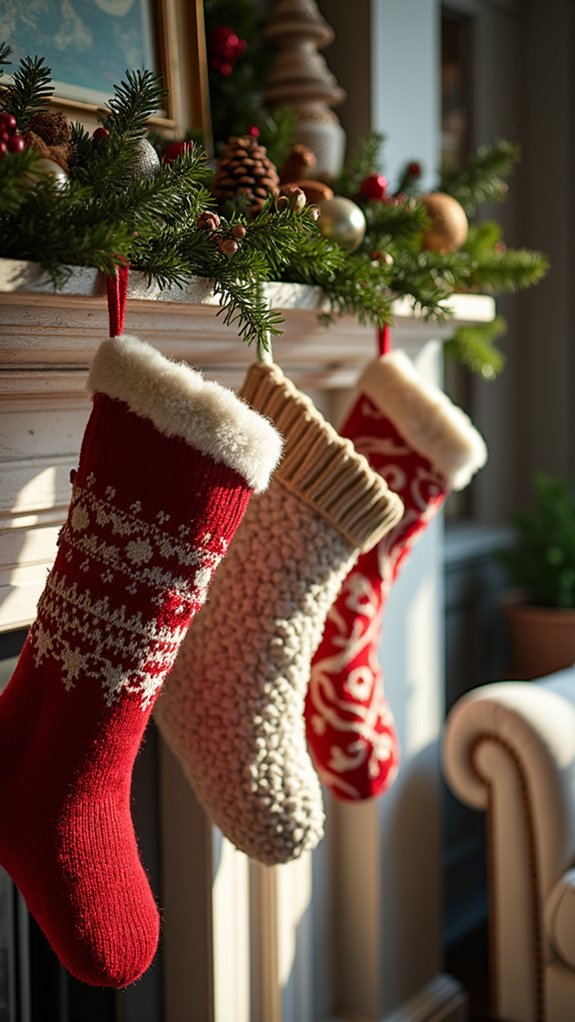 textured holiday stocking decor