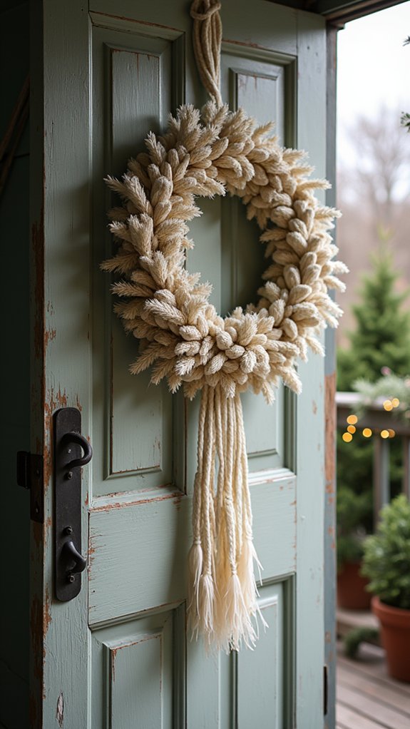 textured macrame wreath creation
