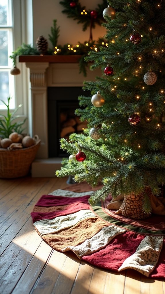 thrifted fabrics christmas tree skirt