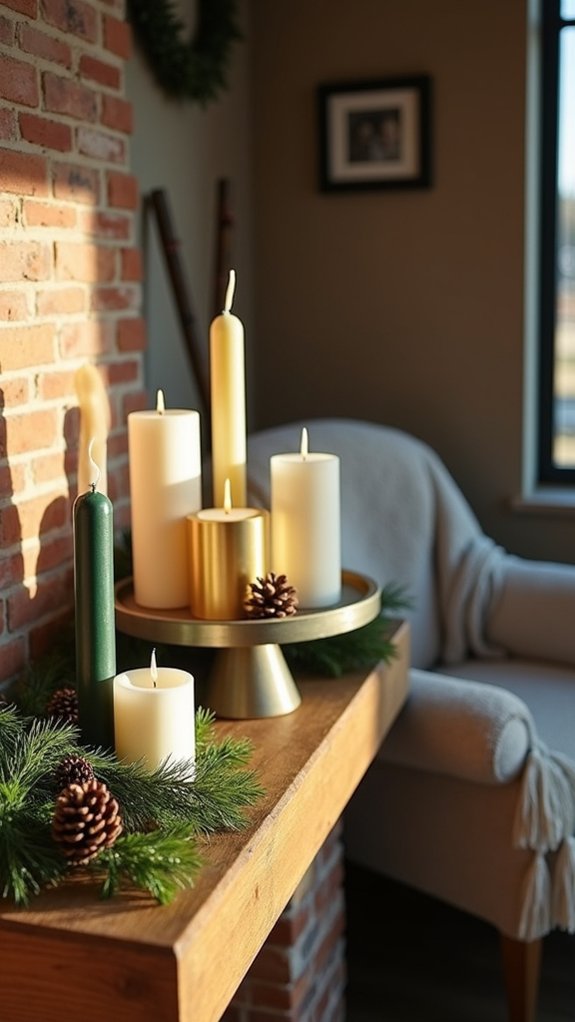 tiered candle display arrangement