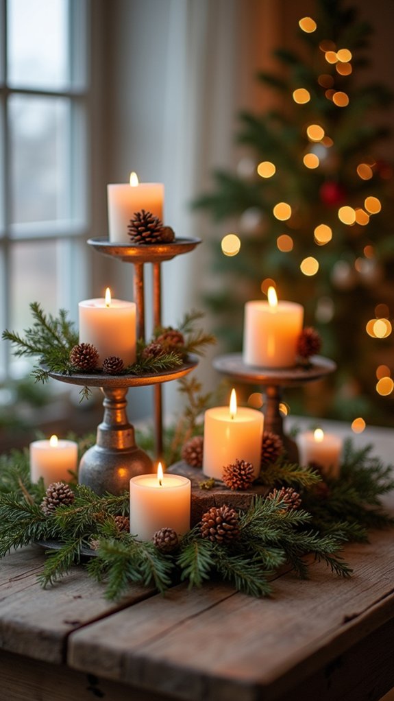 tiered candle display elegance