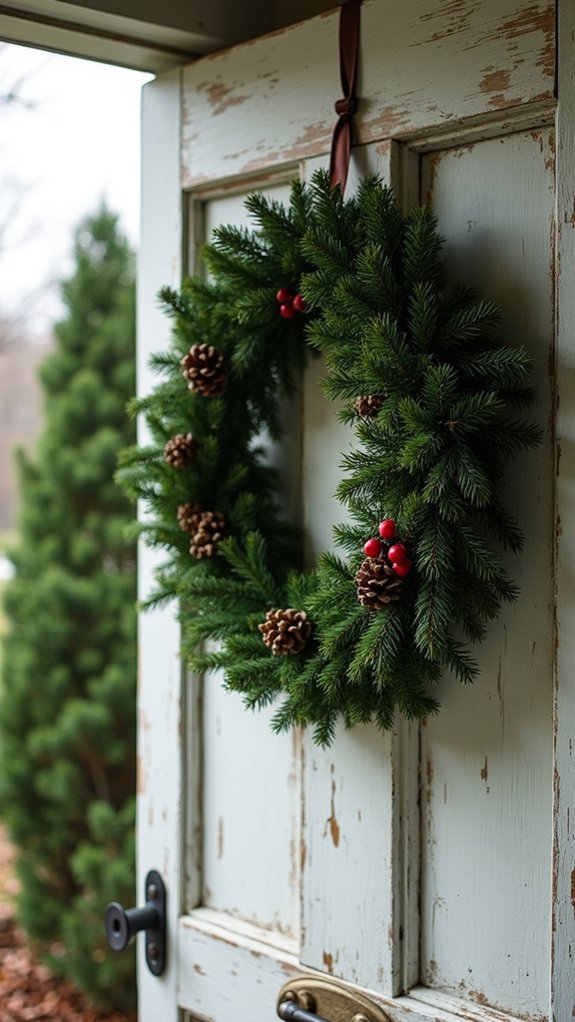 timeless holiday door decor