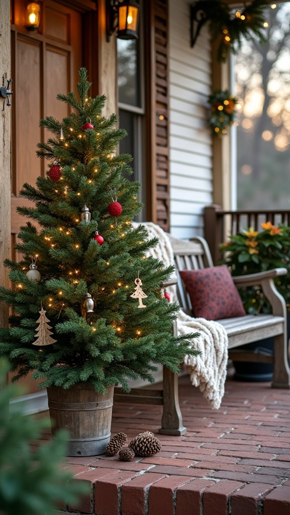timeless holiday porch decoration