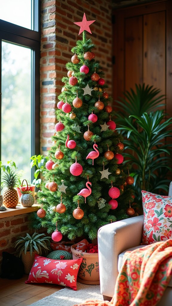 tropical festive flamingo decor