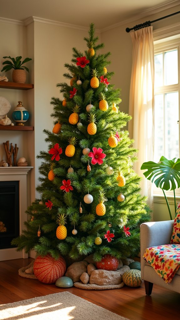 tropical pineapple holiday decor