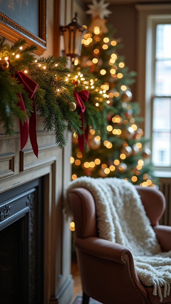 twinkling festive light garlands