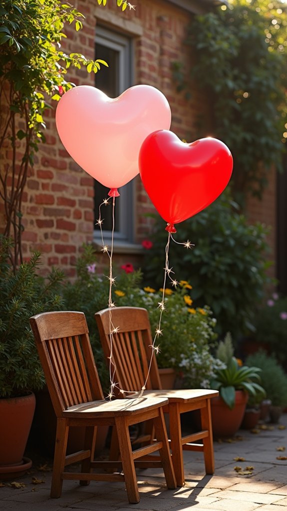twinkling heart balloons decor