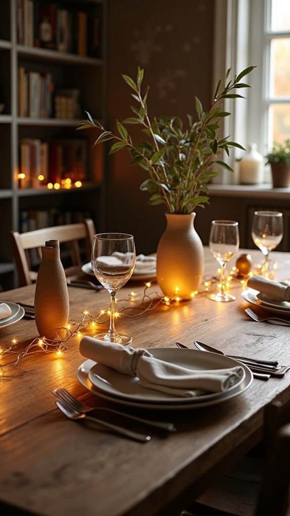 twinkling lights and candles