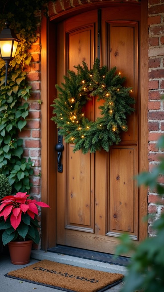 twinkling lights and wreaths