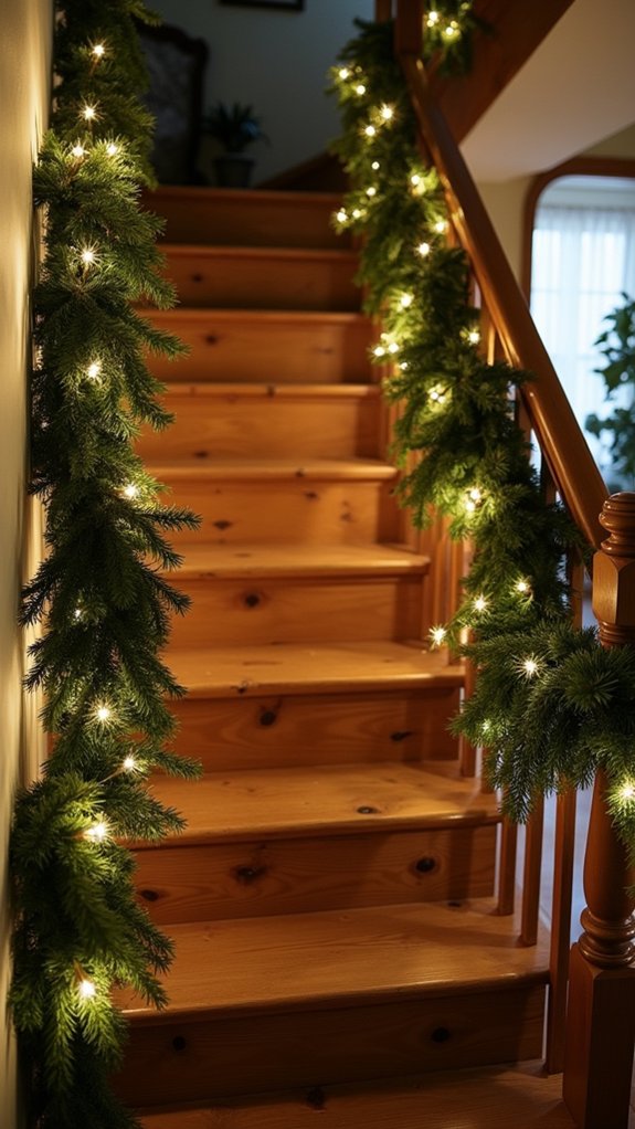 twinkling lights enhance garland