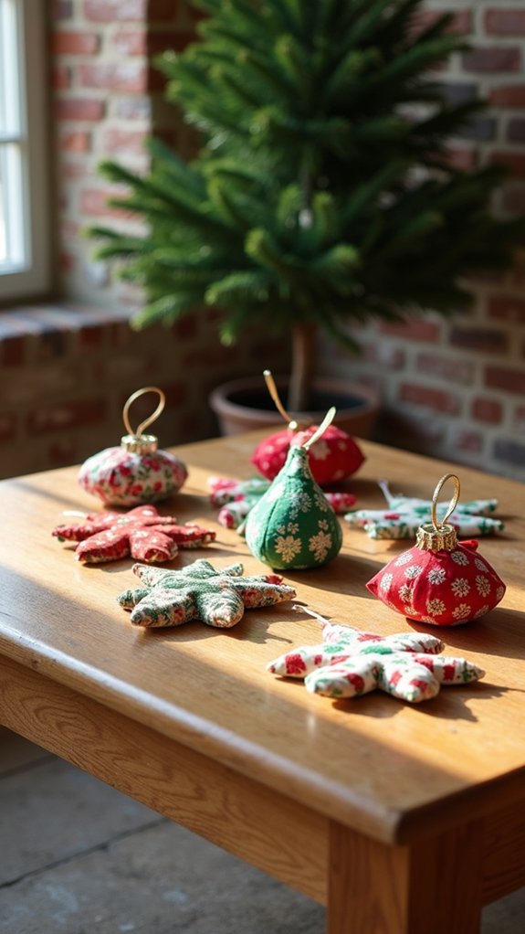 unique fabric scrap ornaments