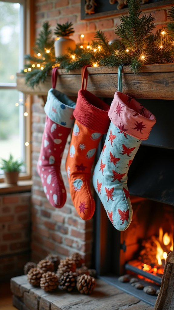 upcycled t shirt stockings creation