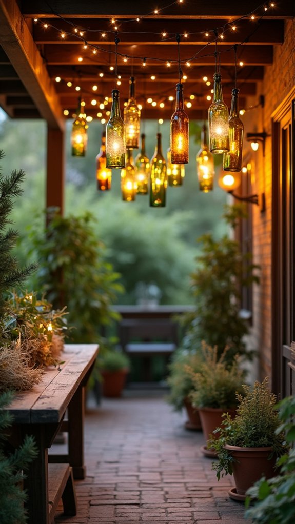 upcycled wine bottle decorations