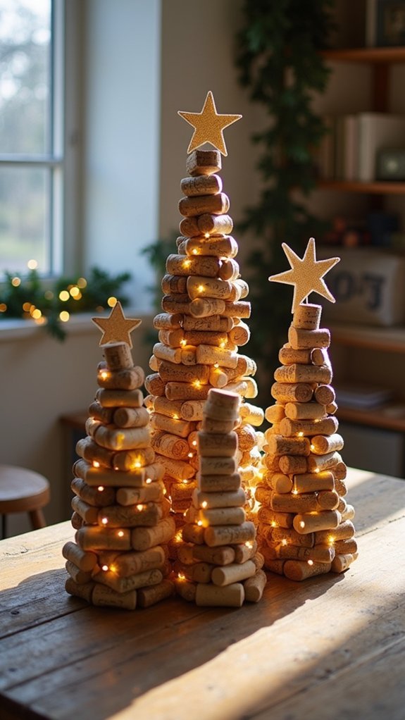 upcycled wine cork trees