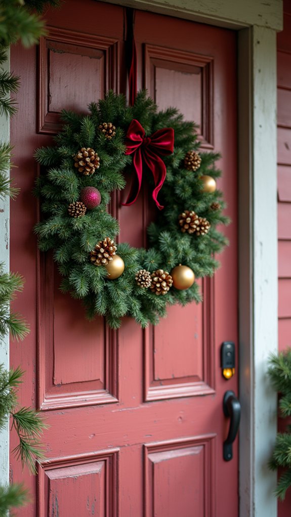 velvet ribbon ornament wreath