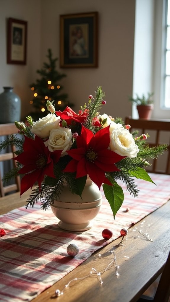 vibrant christmas floral centerpiece
