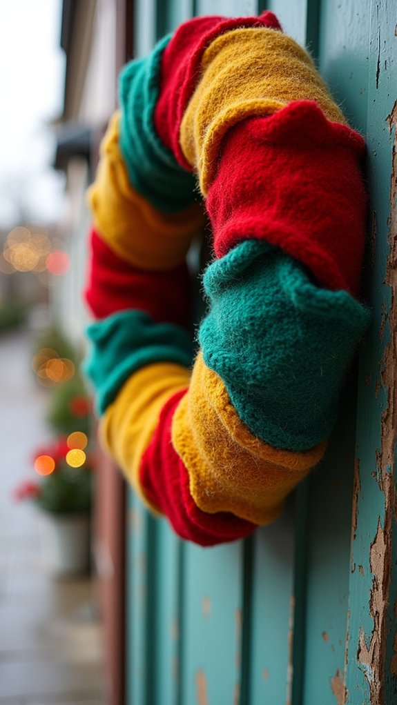 vibrant color block wreath
