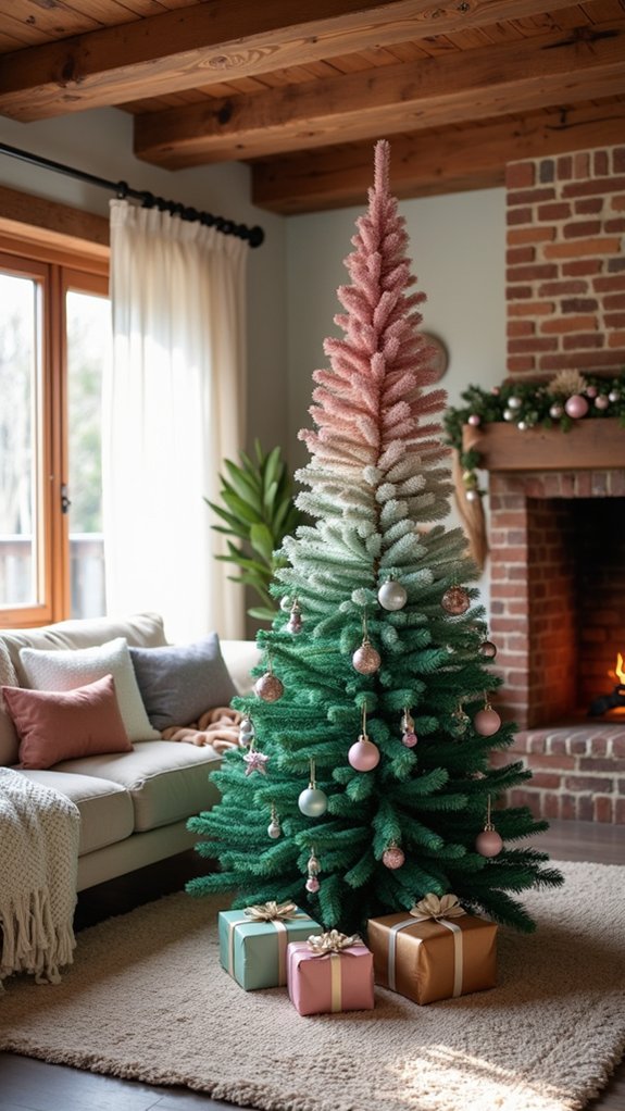 vibrant colorful ombre tree